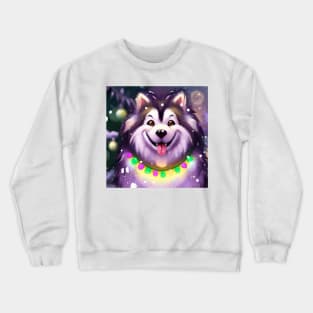 Cute Alaskan Malamute Drawing Crewneck Sweatshirt